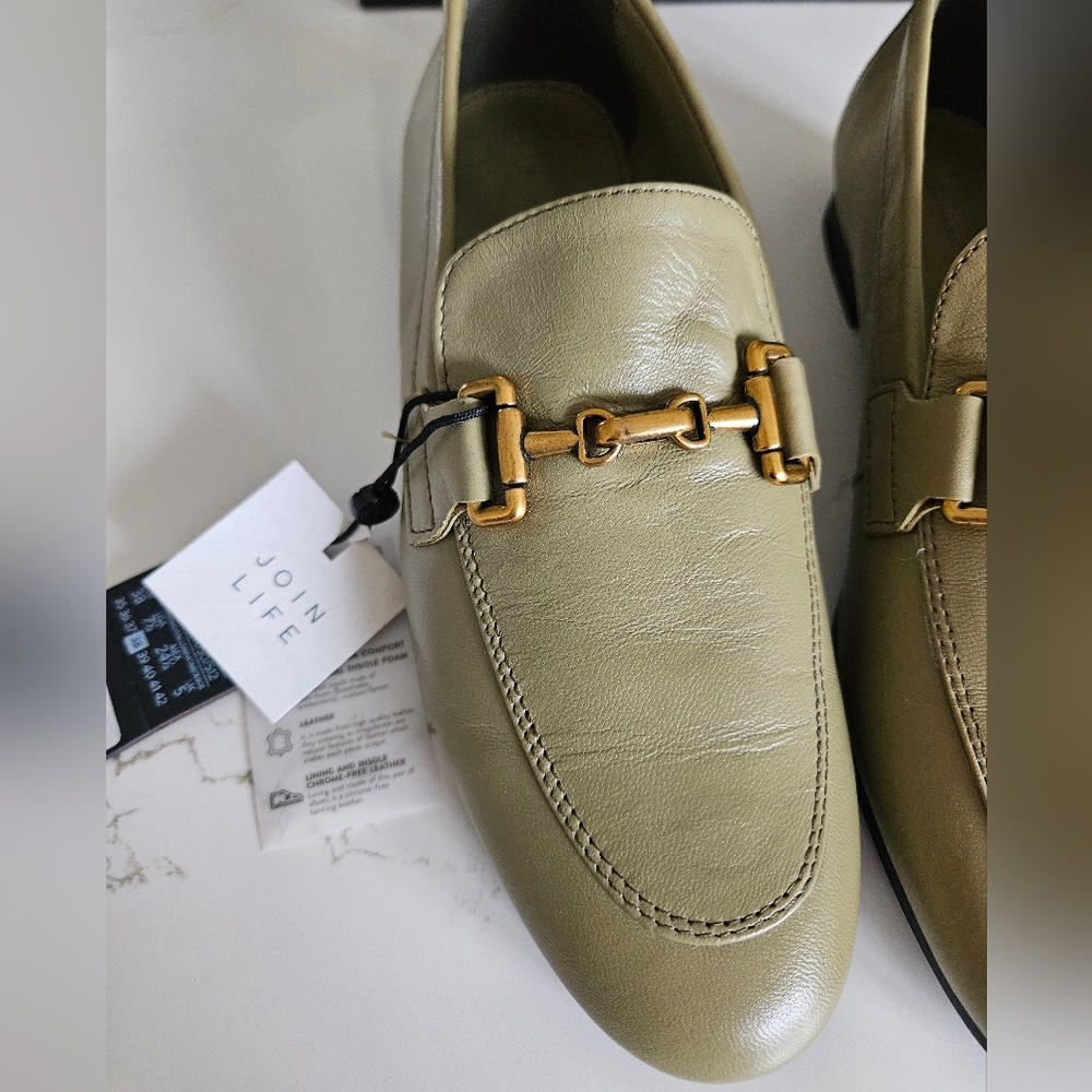 Massimo dutti Zara LEATHER LOAFERS WITH METAL BUCKLE NWT US 7.5/ EUR 38 - Picture 3 of 8